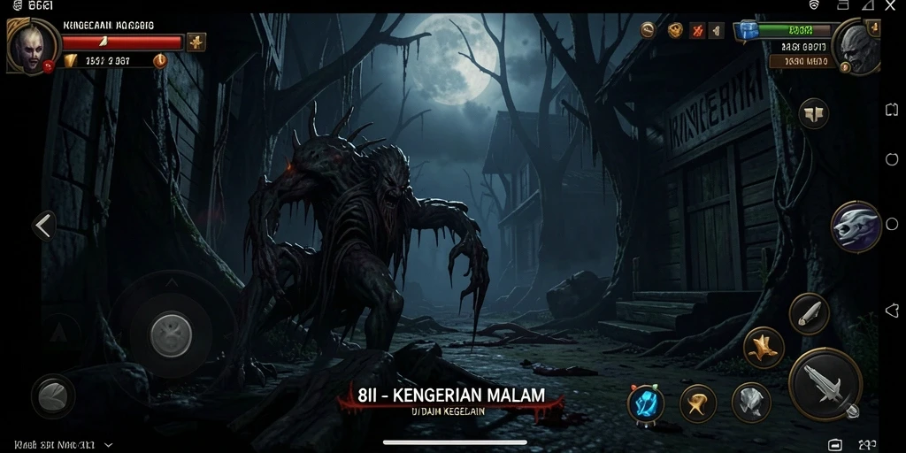 Tangkapan layar utama dari gameplay menyeramkan di 8II.