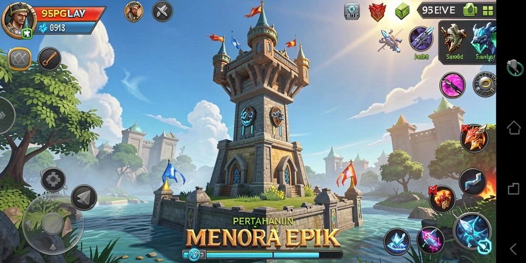 Tangkapan layar menarik dari gameplay Tower Defense 95PGPLAY.
