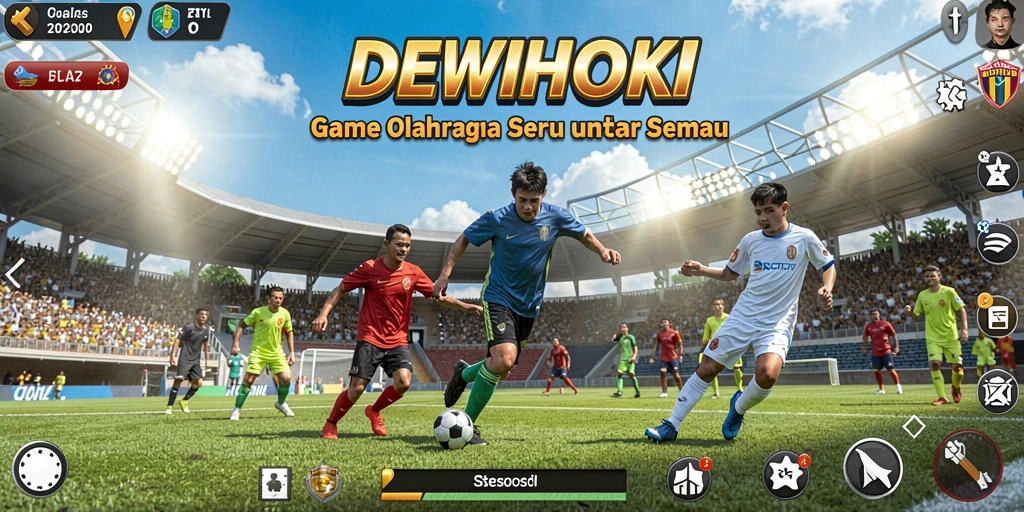 Tampilan gameplay DEWIHOKI yang penuh aksi olahraga menarik.