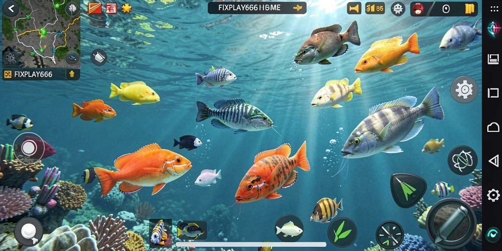 Tampilan gameplay FIXPLAY666 yang menarik saat menembak ikan.