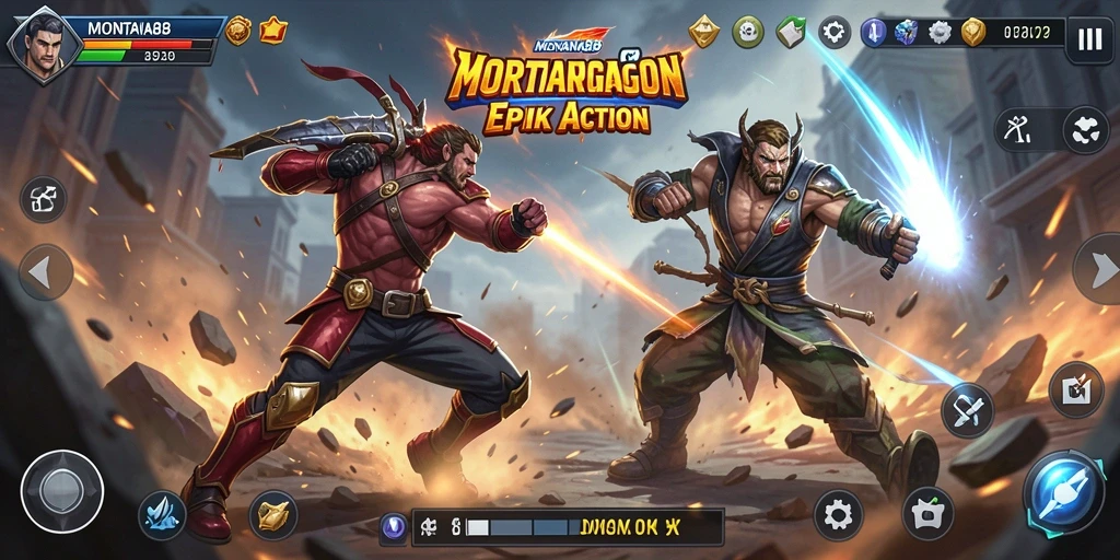 Tampilan mendebarkan dari gameplay MONTANA88 saat bertarung.