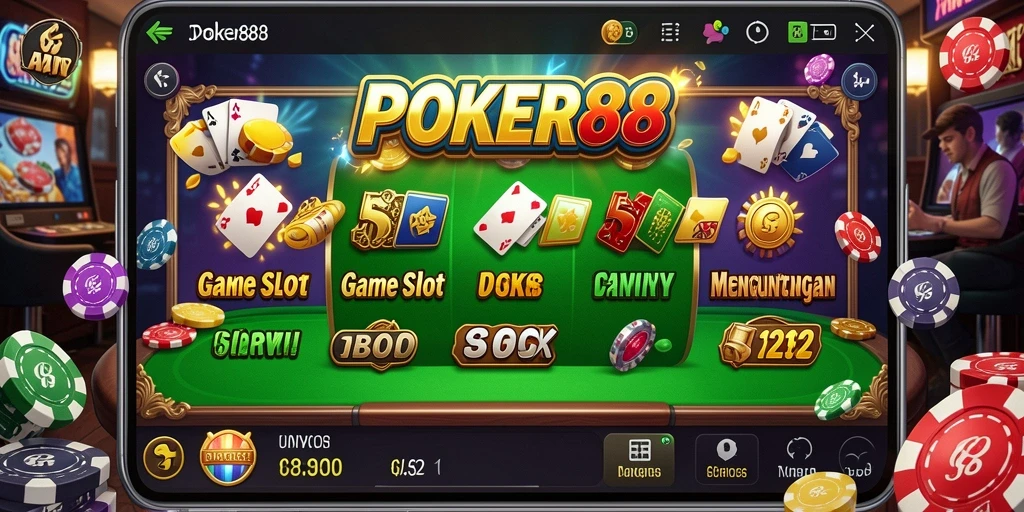 Tampilan menakjubkan dari gameplay Slot POKER88