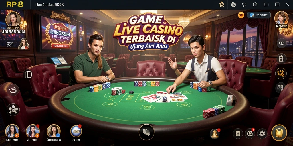Tampilan menarik dari gameplay Live Casino RP8 dengan dealer profesional.