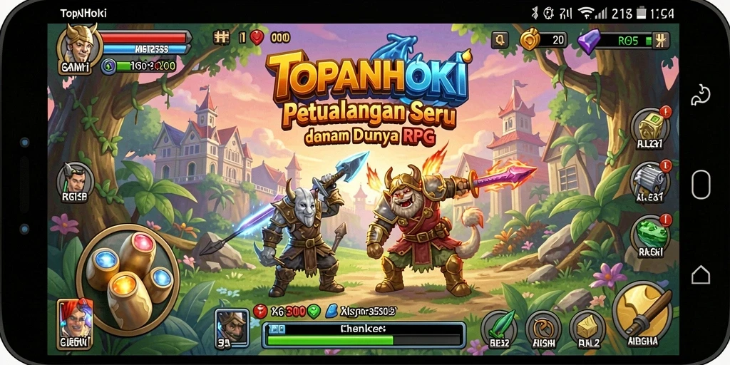 Screenshot gameplay menunjukkan aksi pertarungan seru dalam RPG.
