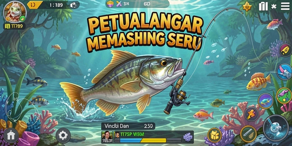 Gameplay TT789 yang seru dan menantang saat memancing.